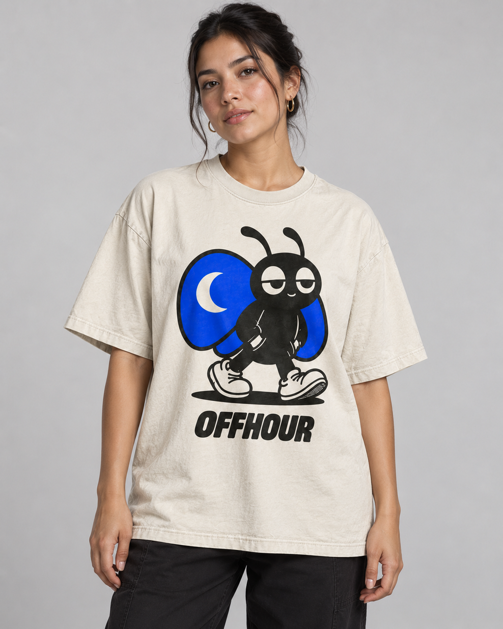 OFFHOUR Bone Tee — studio model concept preview