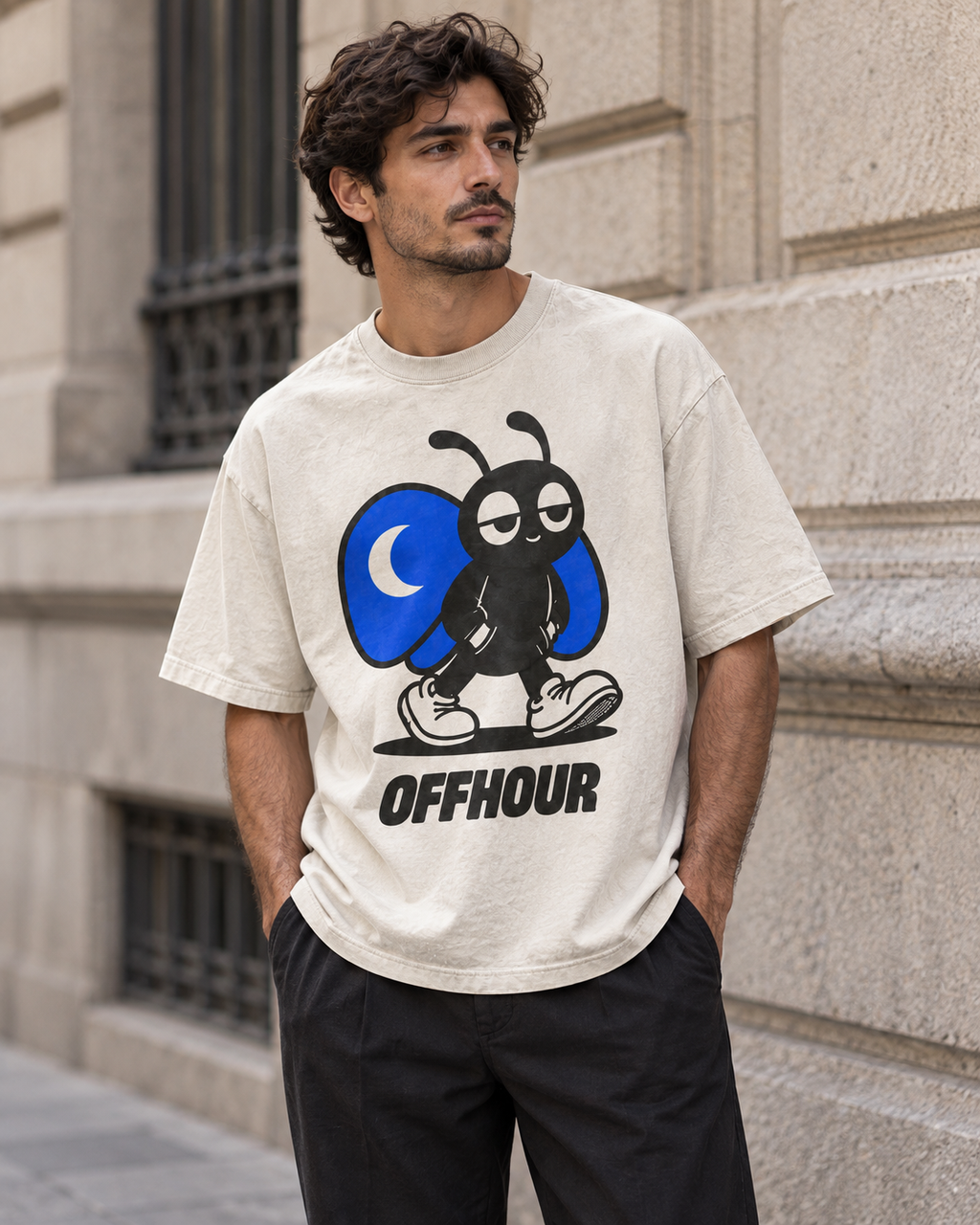 OFFHOUR Bone Tee — street model concept preview