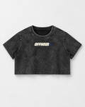 OFFHOUR MILO Crop Top — Snow Wash — front studio product photo
